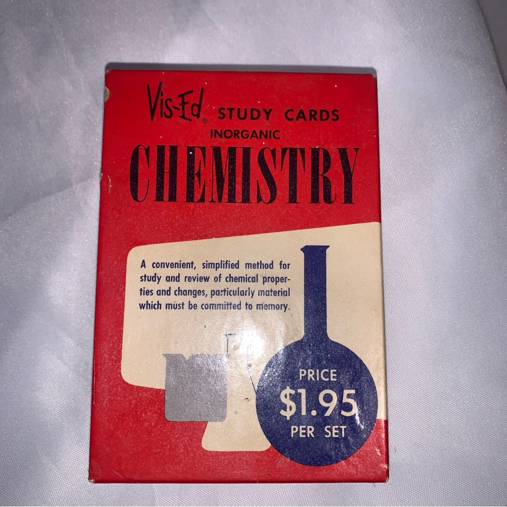 Vintage Vis-Ed Inorganic Chemistry Study Cards Study Review Memory Vintage